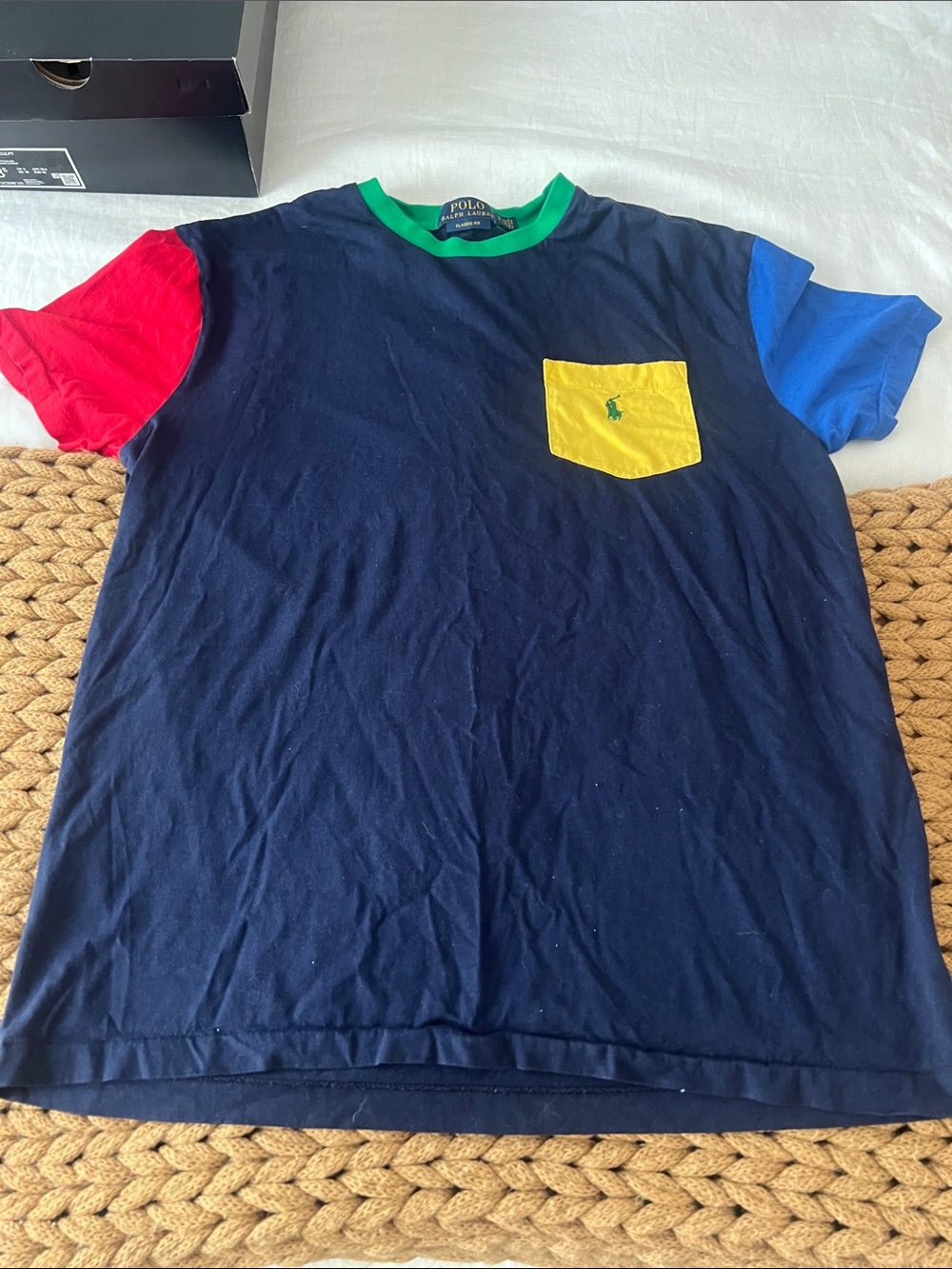 Polo by Ralph Lauren vintage classic color block with Yellow Pocket